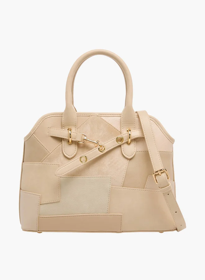 سيليست Panelled Suede Tote Bag With Detachable Strap